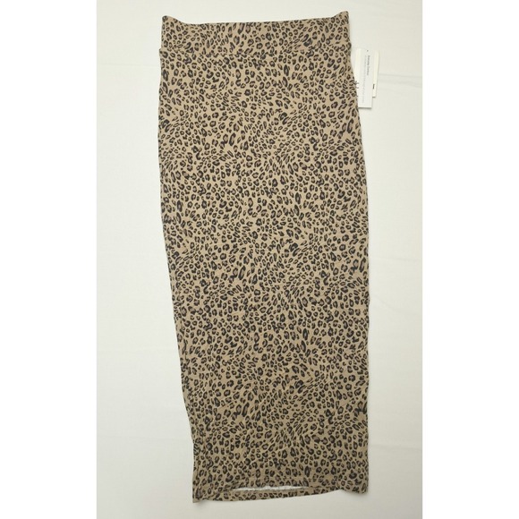 Bar III Animal Print Bodycon Midi Skirt Women XXS Molly Cheetah Tan Mob Wife NWT - Picture 2 of 5
